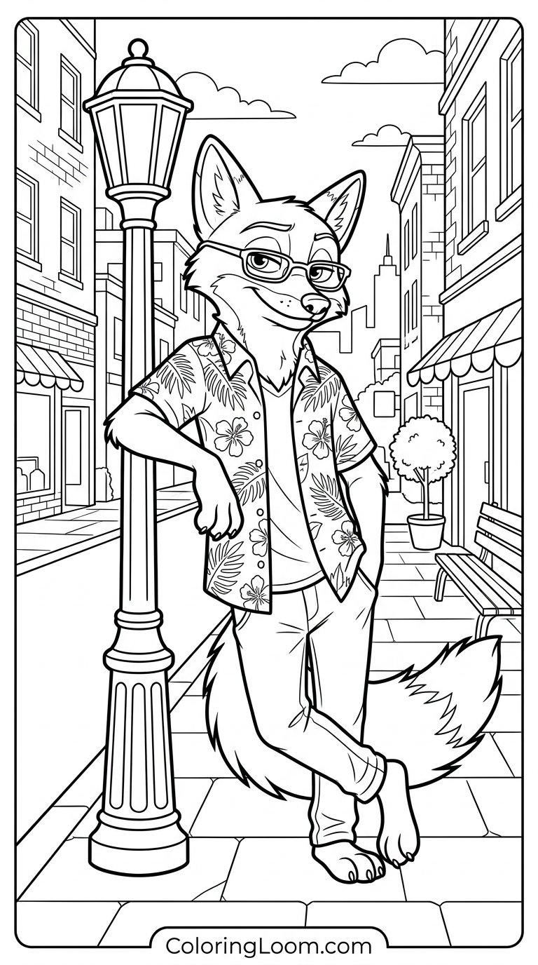 Free Printable Zootopia Coloring Pages Sheet 8