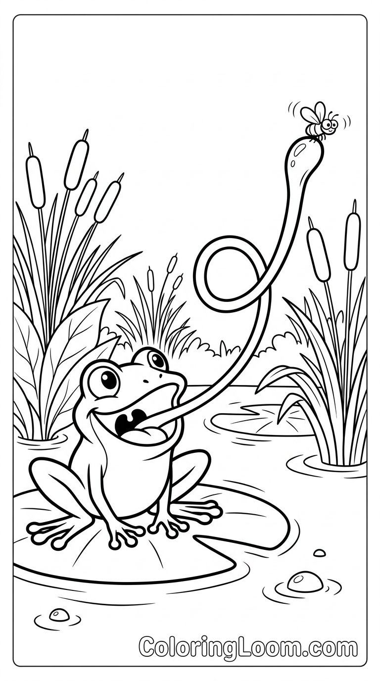 Free Printable Frog Coloring Pages Sheet 4
