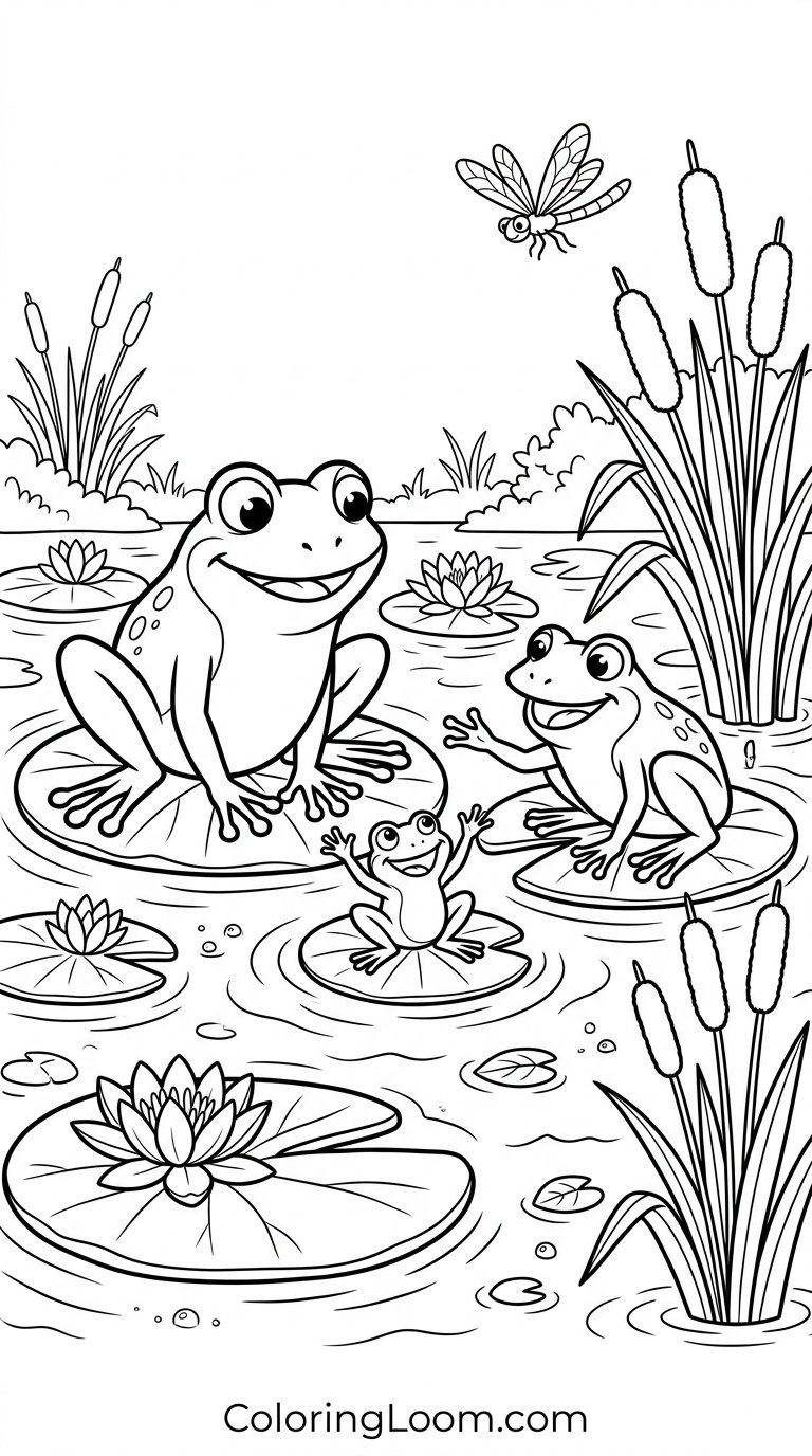 Free Printable Frog Coloring Pages Sheet 5