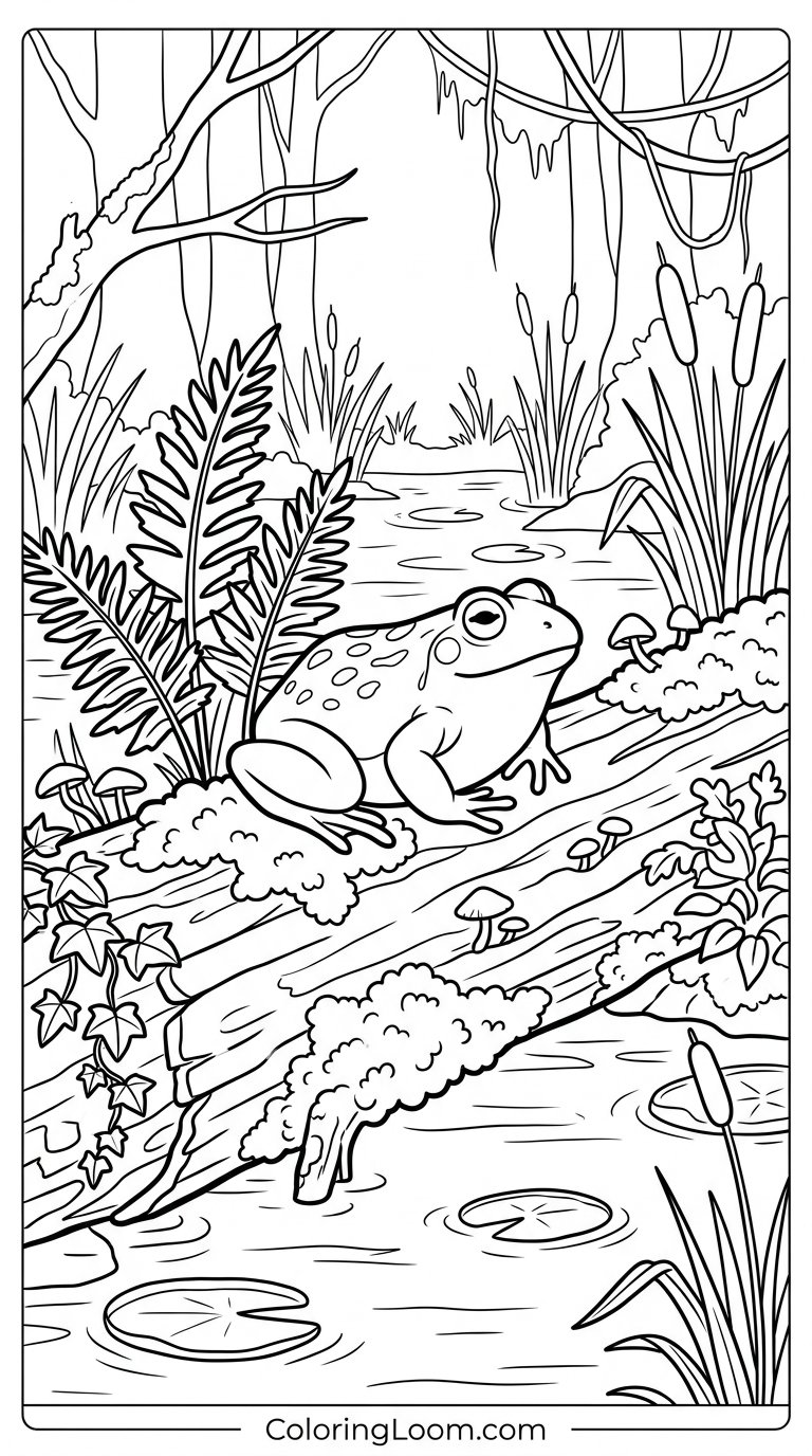 Free Printable Frog Coloring Pages Sheet 11
