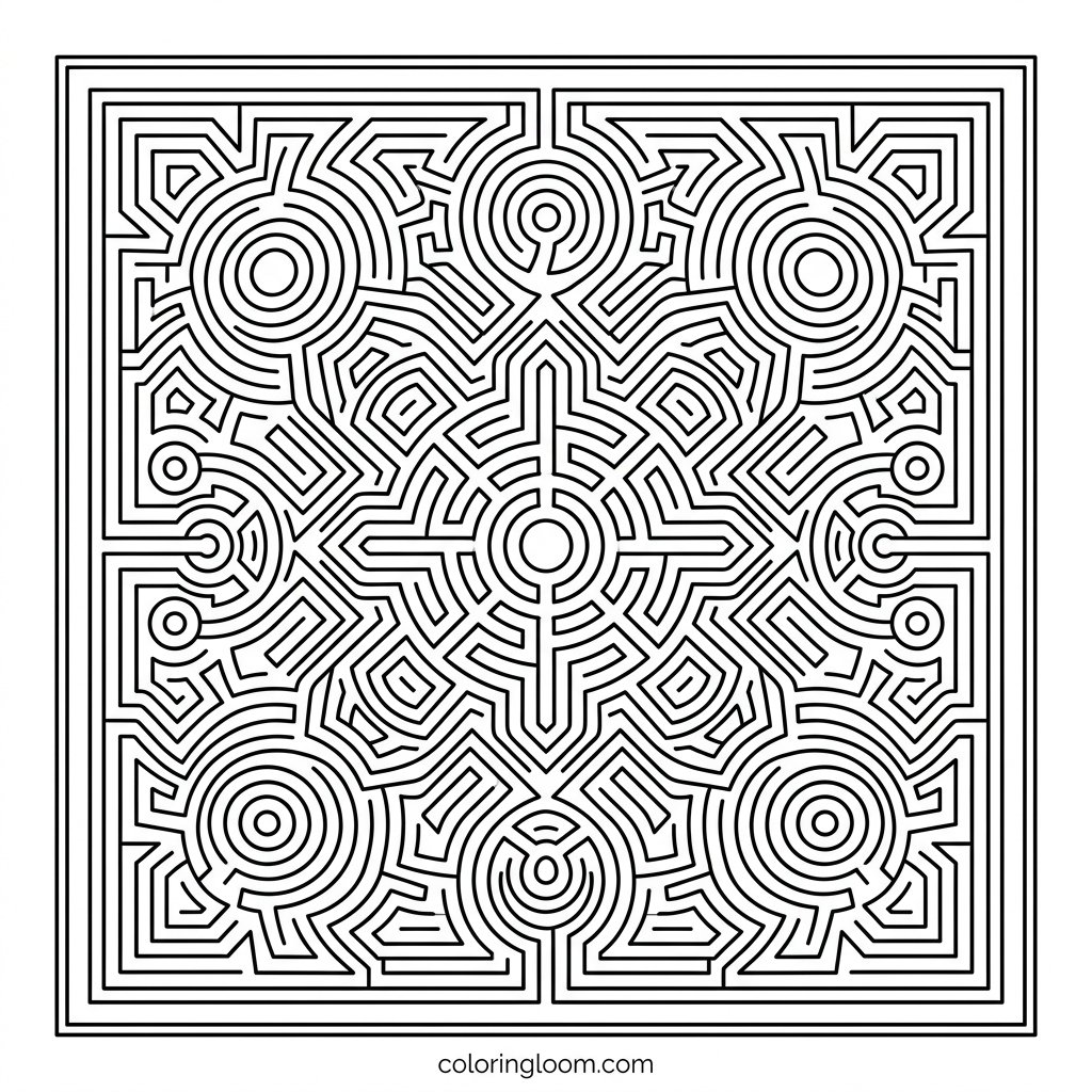 Free Printable Geometric Coloring Pages Sheet 2
