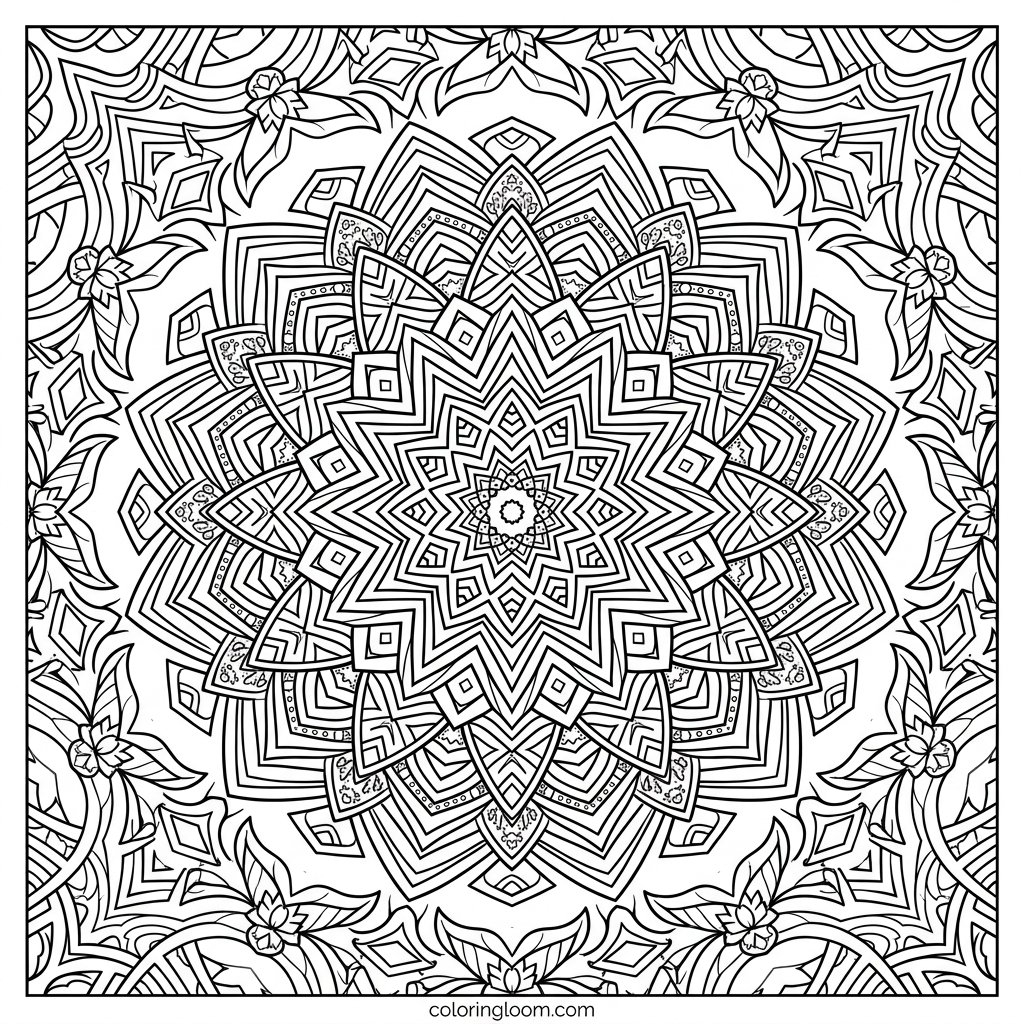 Free Printable Geometric Coloring Pages Sheet 5