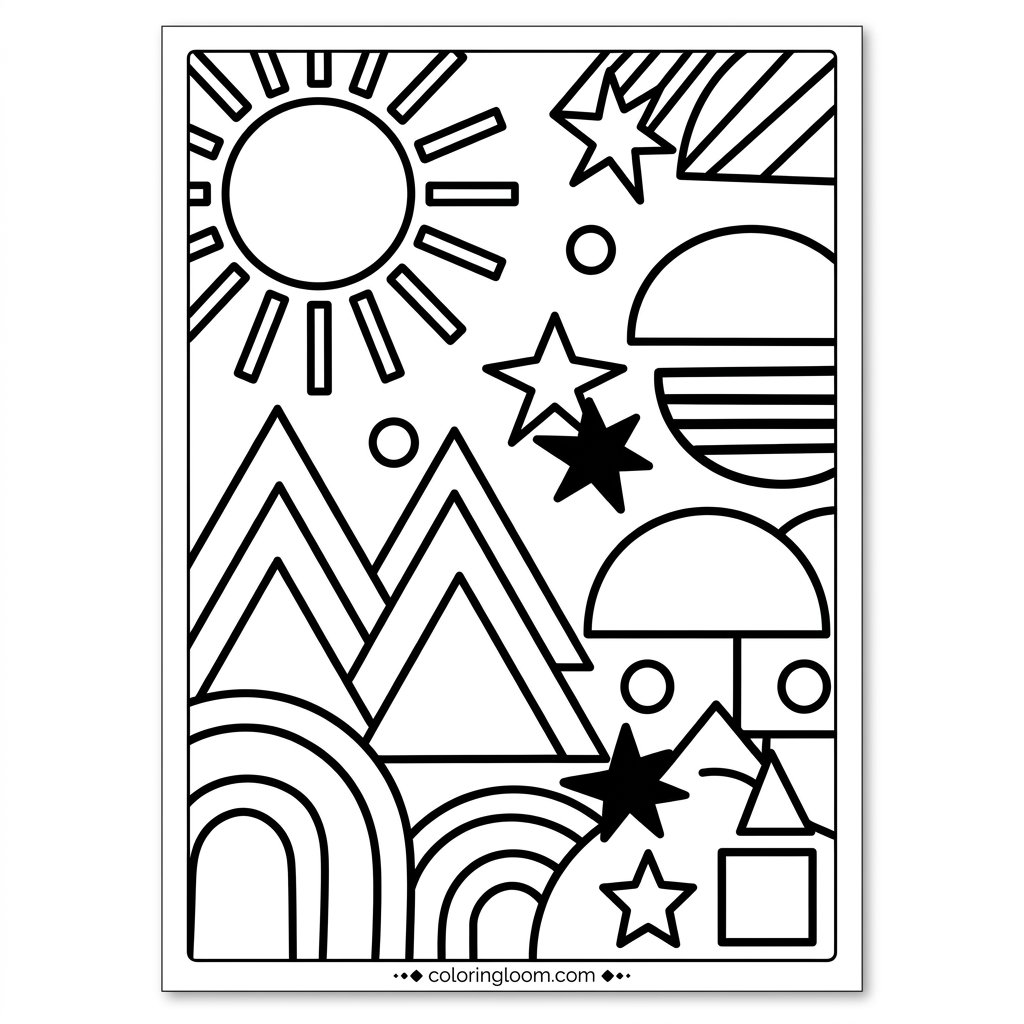 Free Printable Geometric Coloring Pages Sheet 7