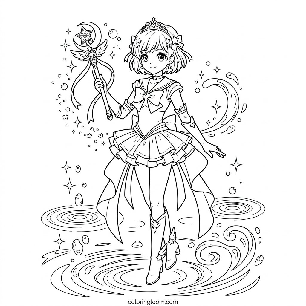 Free Printable Sailor Moon Coloring Pages Sheet 9
