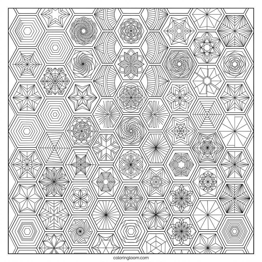 Free Printable Geometric Coloring Pages Sheet 10