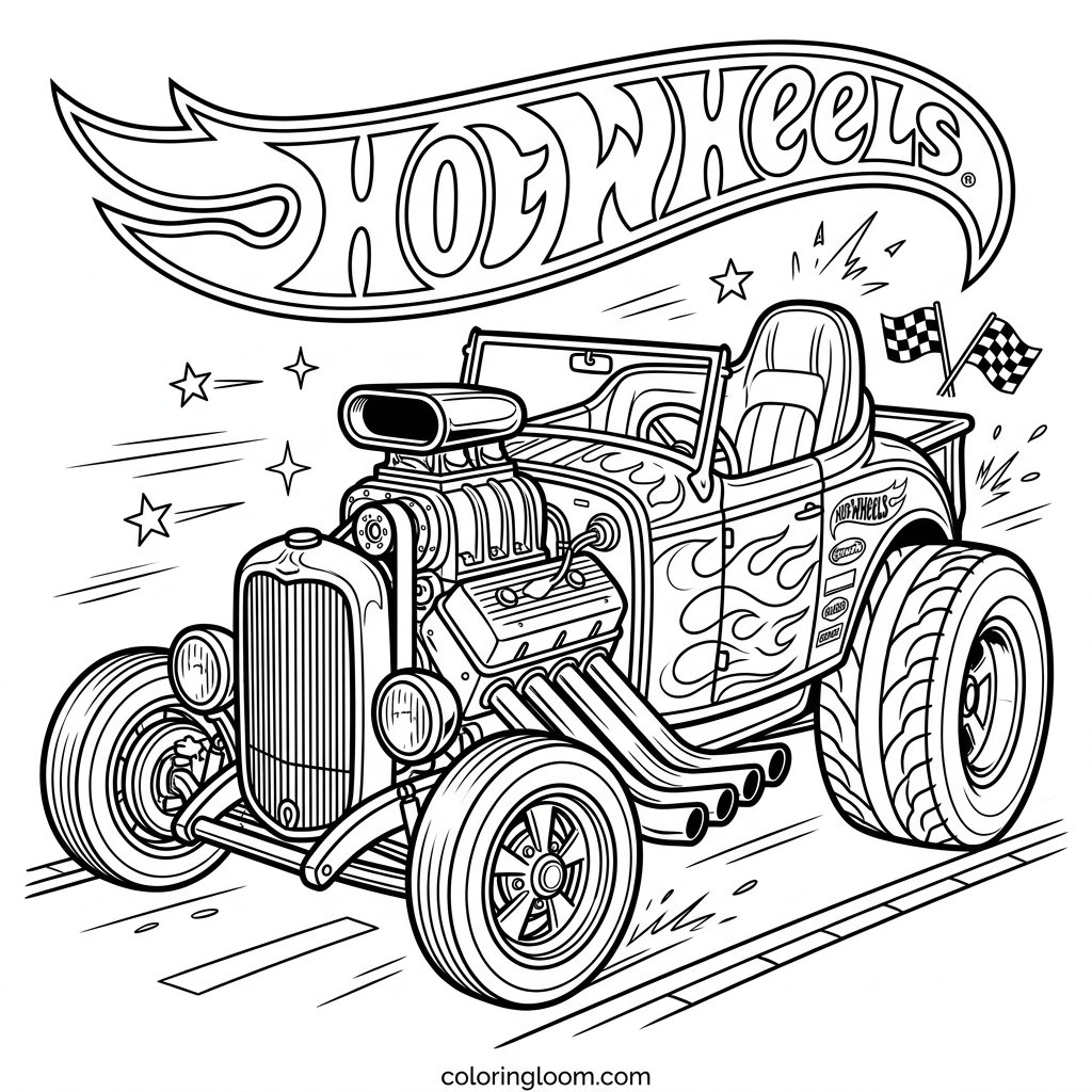 Free Printable Hot Wheels Coloring Pages Sheet 10