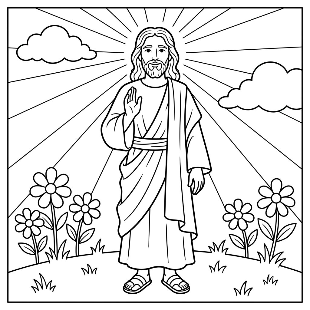 Free Printable Jesus Coloring Pages Sheet 2