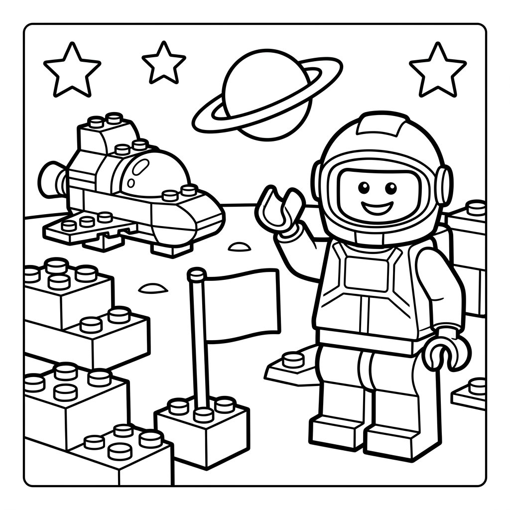 Free Printable LEGO Coloring Pages Sheet 1