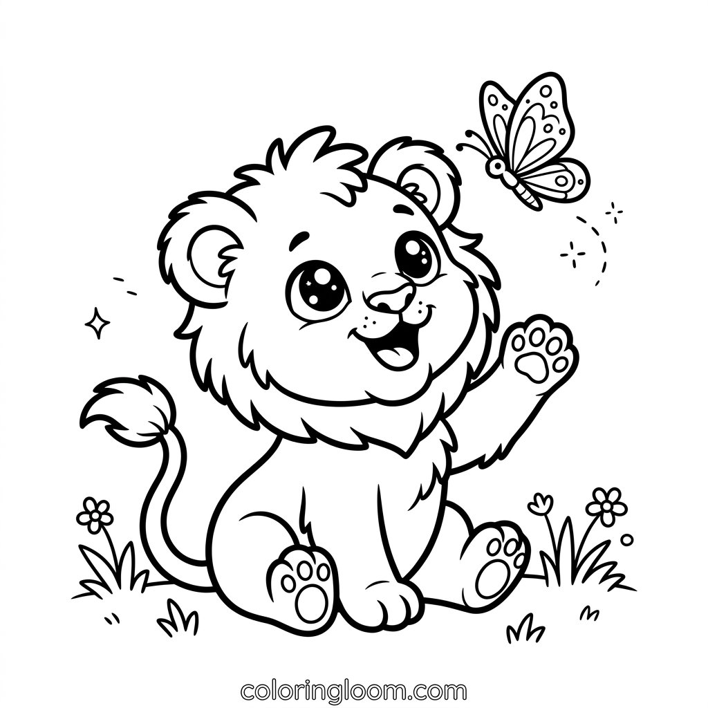Free Printable Lion Coloring Pages Sheet 4