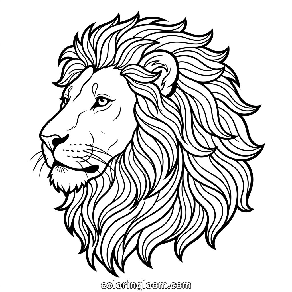 Free Printable Lion Coloring Pages Sheet 7
