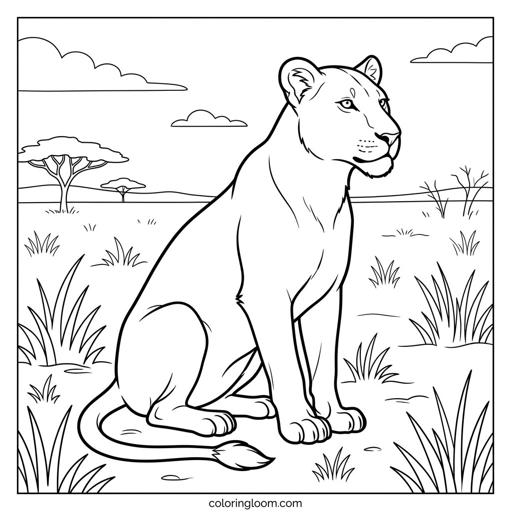 Free Printable Lion Coloring Pages Sheet 10