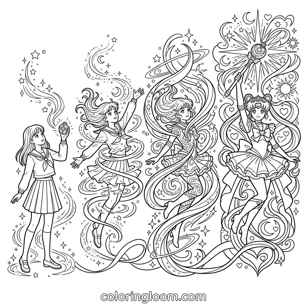 Free Printable Sailor Moon Coloring Pages Sheet 10