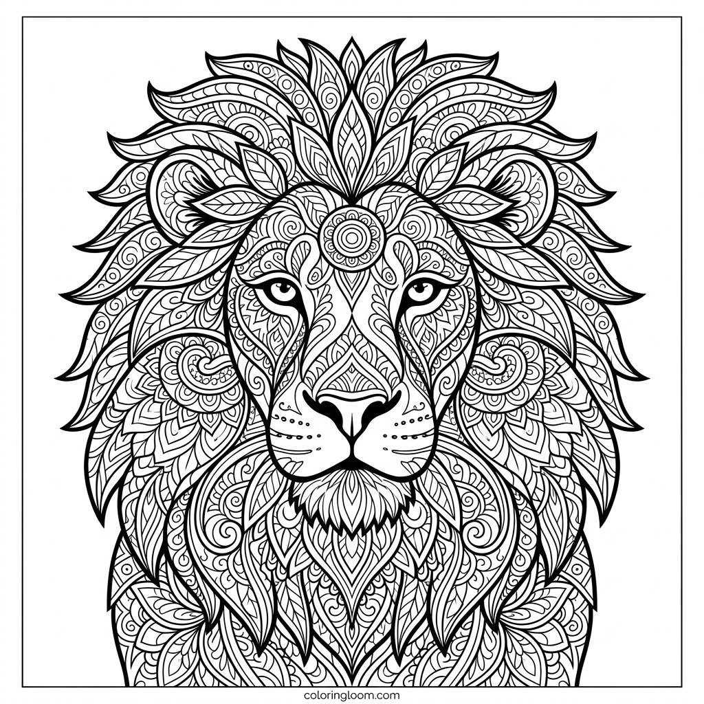 Free Printable Lion Coloring Pages Sheet 12