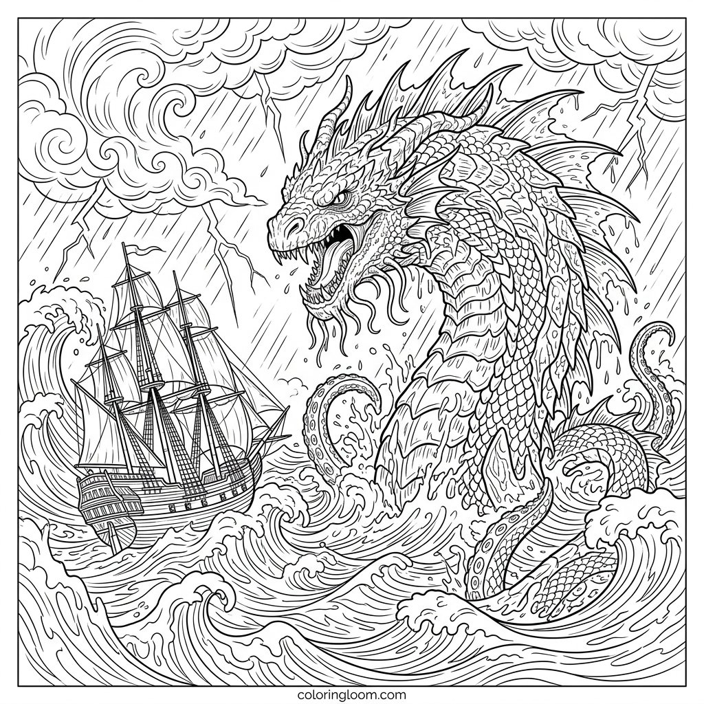 Free Printable Godzilla Coloring Pages Sheet 8