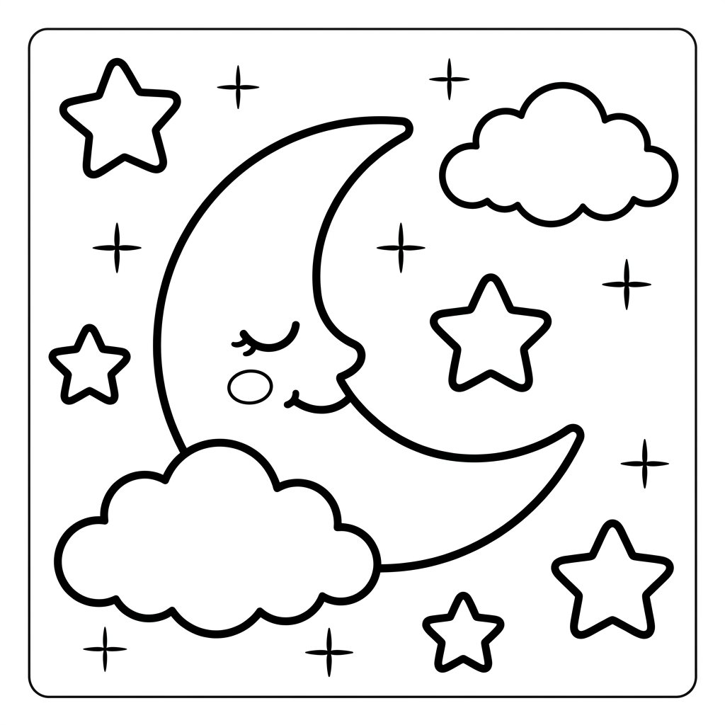 Free Printable Moon Coloring Pages Sheet 6