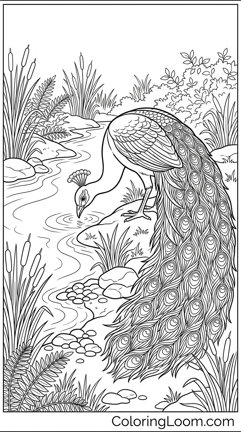 Free Printable Peacock Coloring Pages Sheet 3