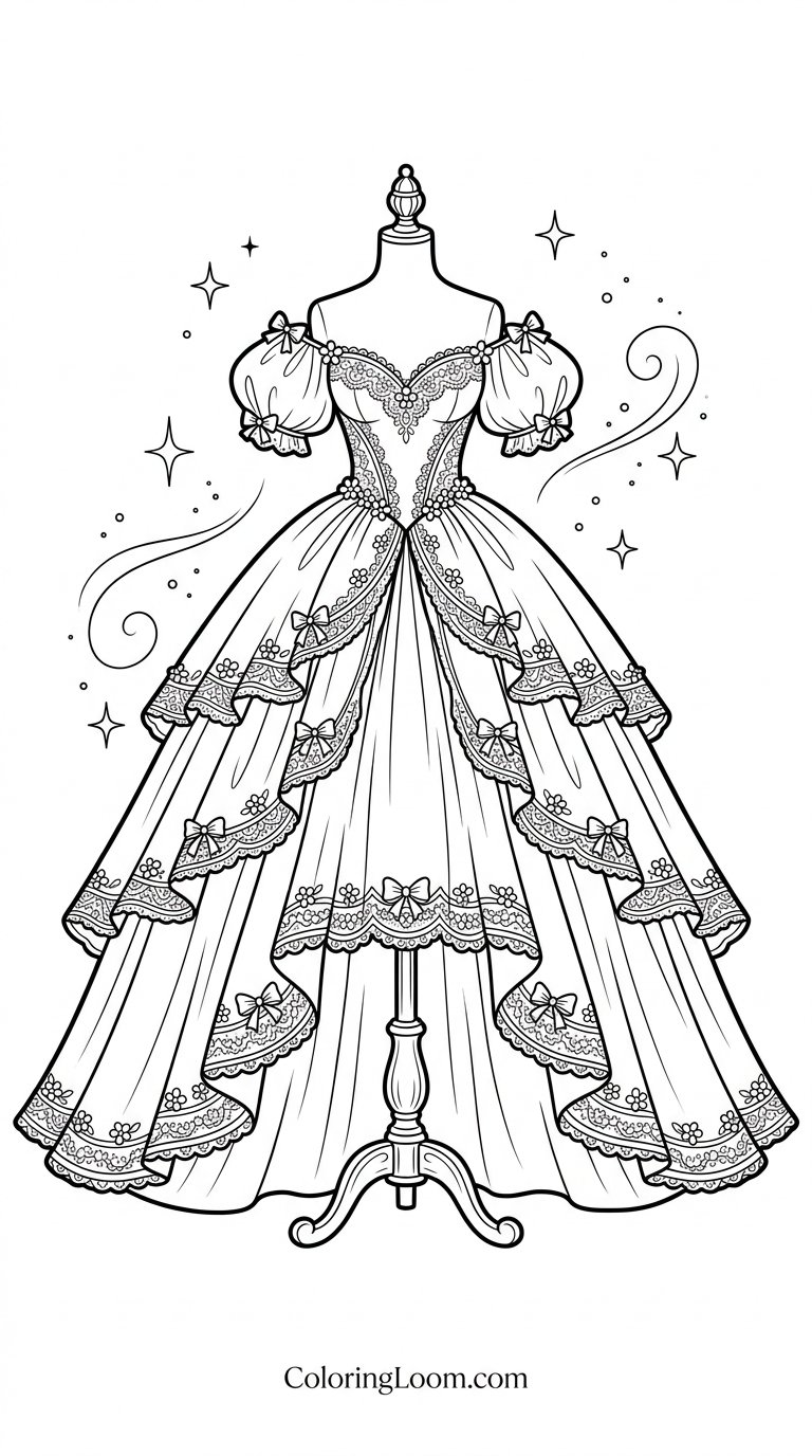 Free Printable Dress Coloring Pages Sheet 9