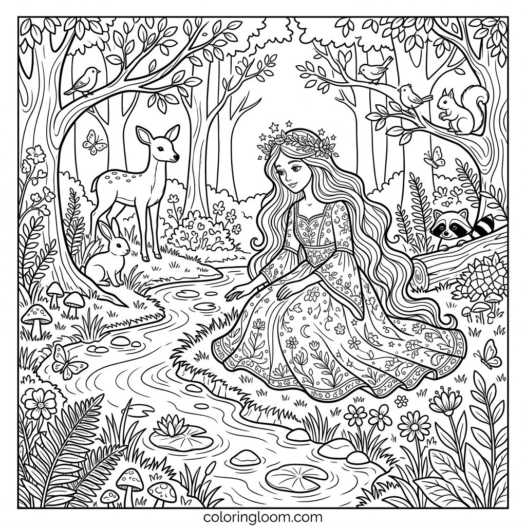 Free Printable Rapunzel Coloring Pages Sheet 7
