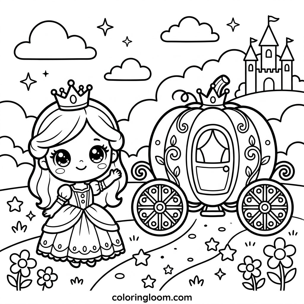 Free Printable Cinderella Coloring Pages Sheet 11