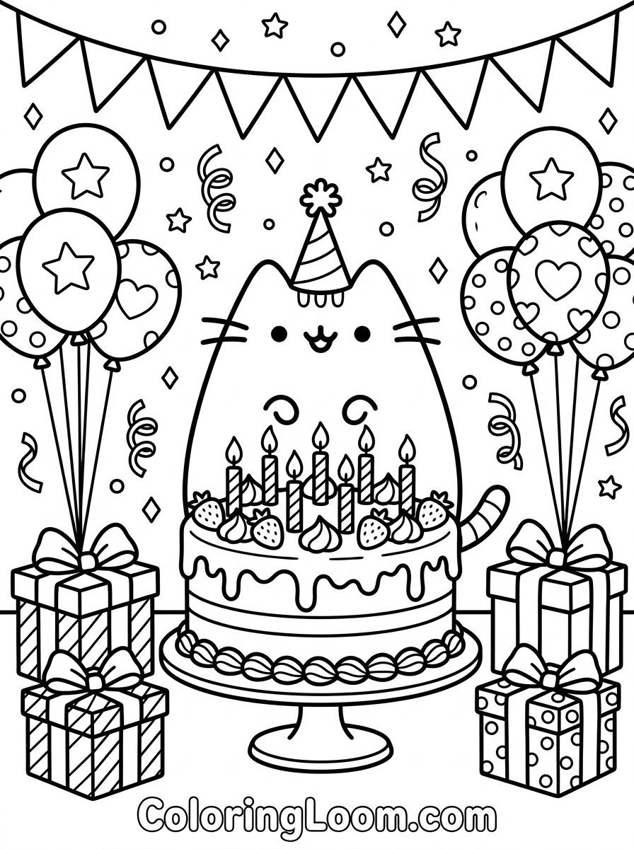 Free Printable Pusheen Coloring Pages Sheet 4