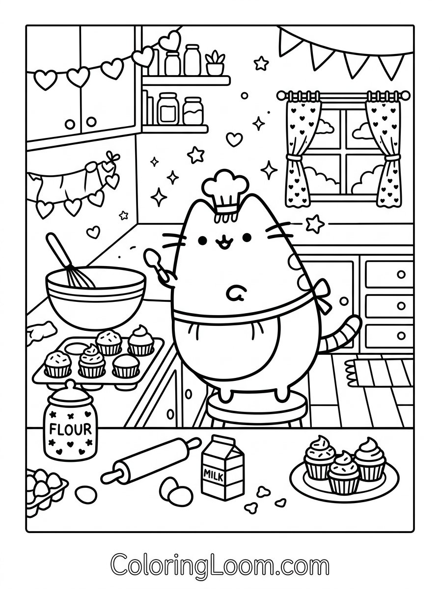 Free Printable Pusheen Coloring Pages Sheet 5