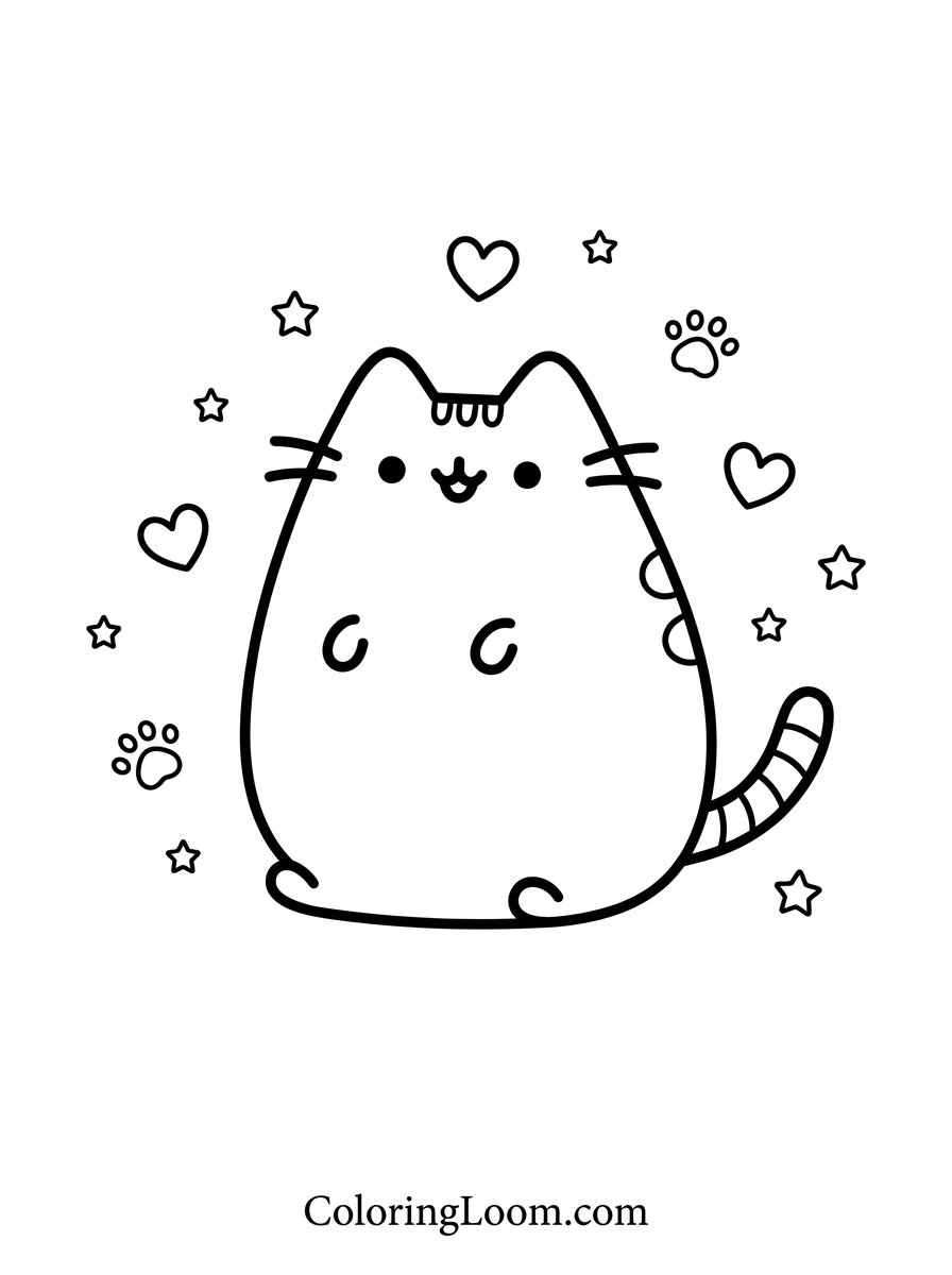 Free Printable Pusheen Coloring Pages Sheet 10