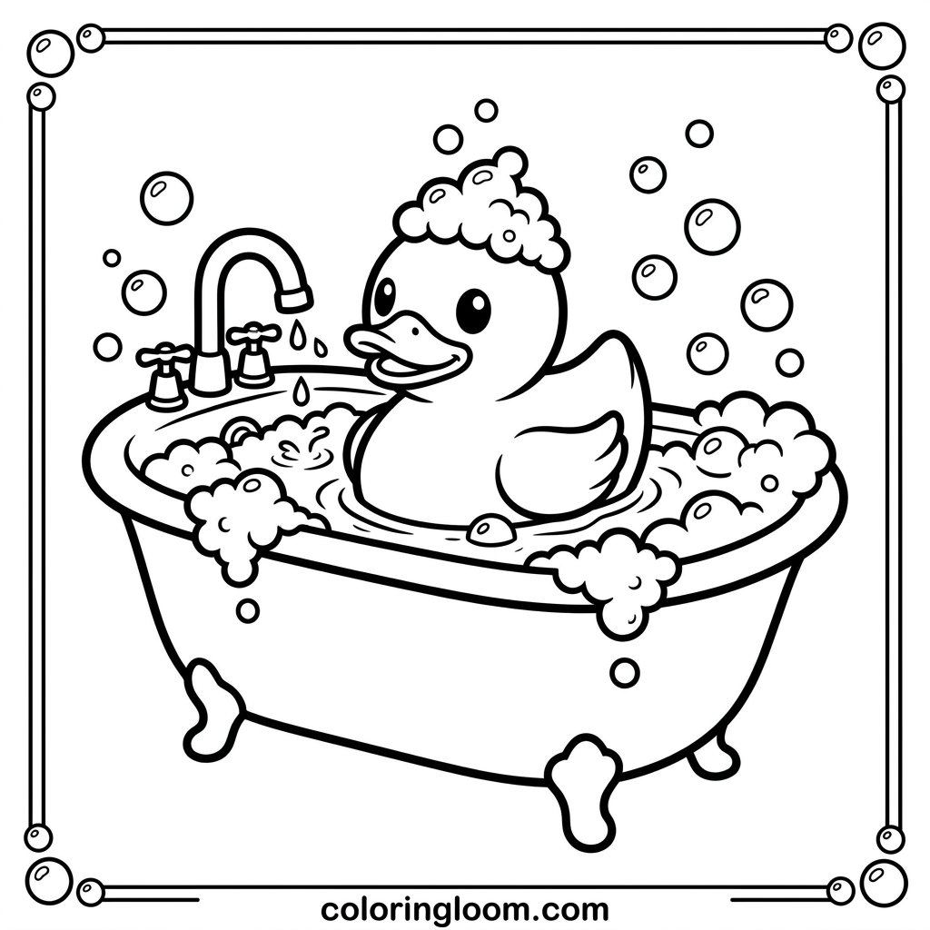 Free Printable Duck Coloring Pages Sheet 12