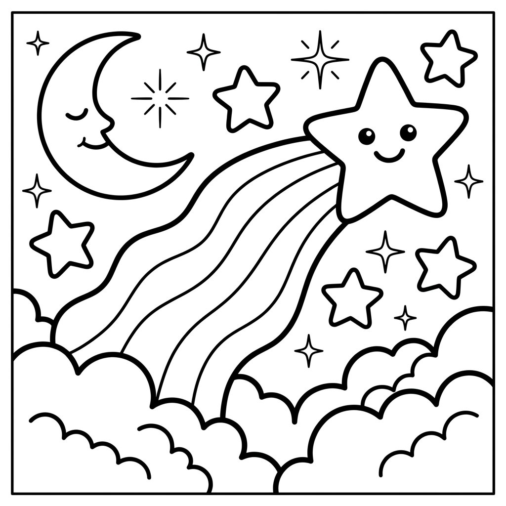 Free Printable Star Coloring Pages Sheet 4