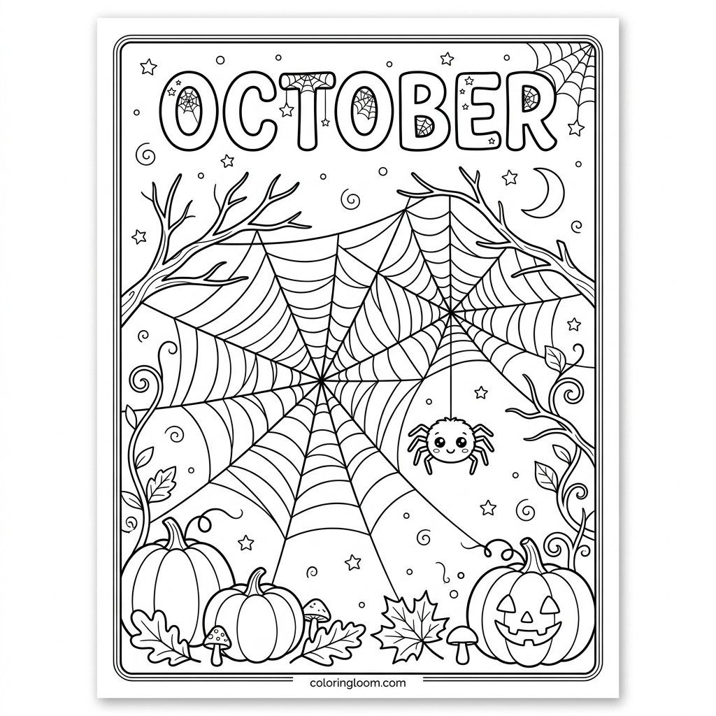 Free Printable October Coloring Pages Sheet 11