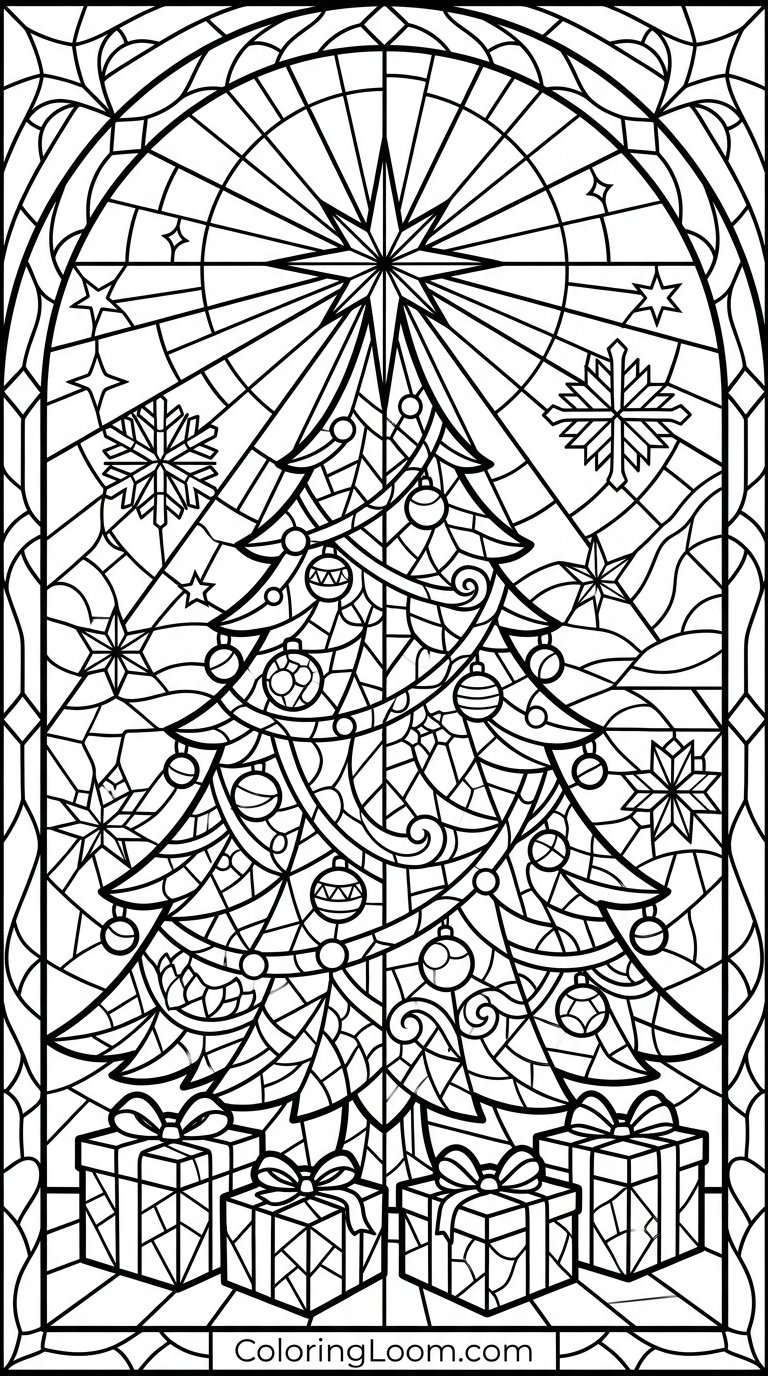 Free Printable Stained Glass Coloring Pages Sheet 10