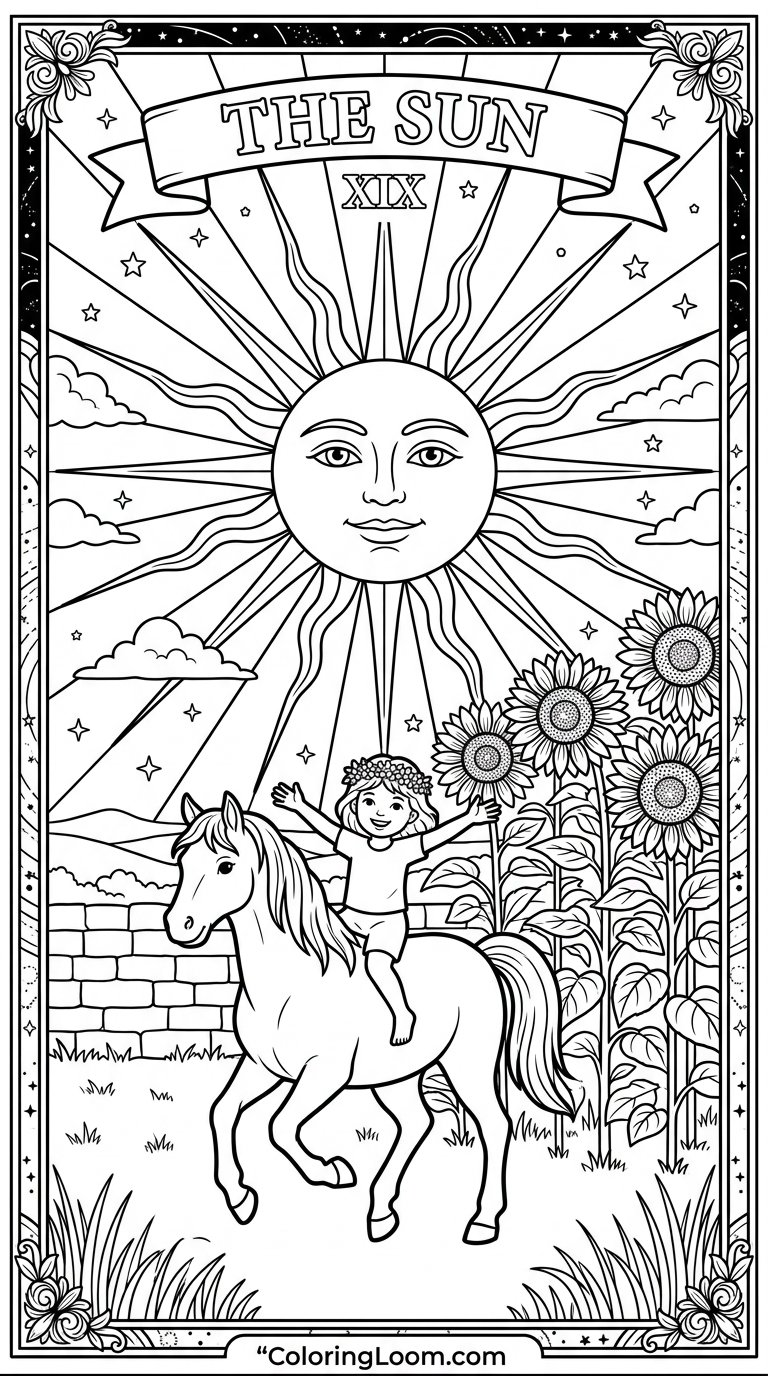 Free Printable Tarot Card Coloring Pages Sheet 11