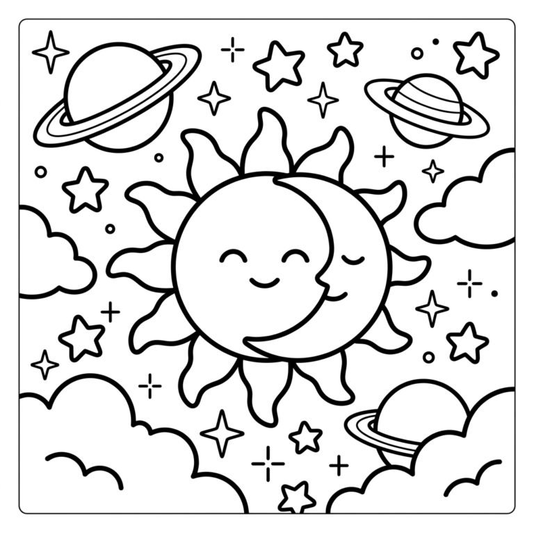 Free Printable Sun Coloring Pages Sheet 1