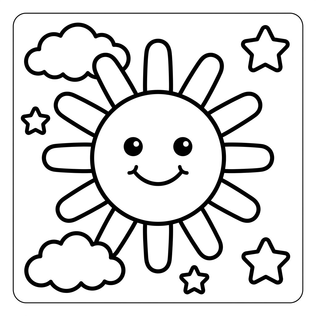 Free Printable Sun Coloring Pages Sheet 3
