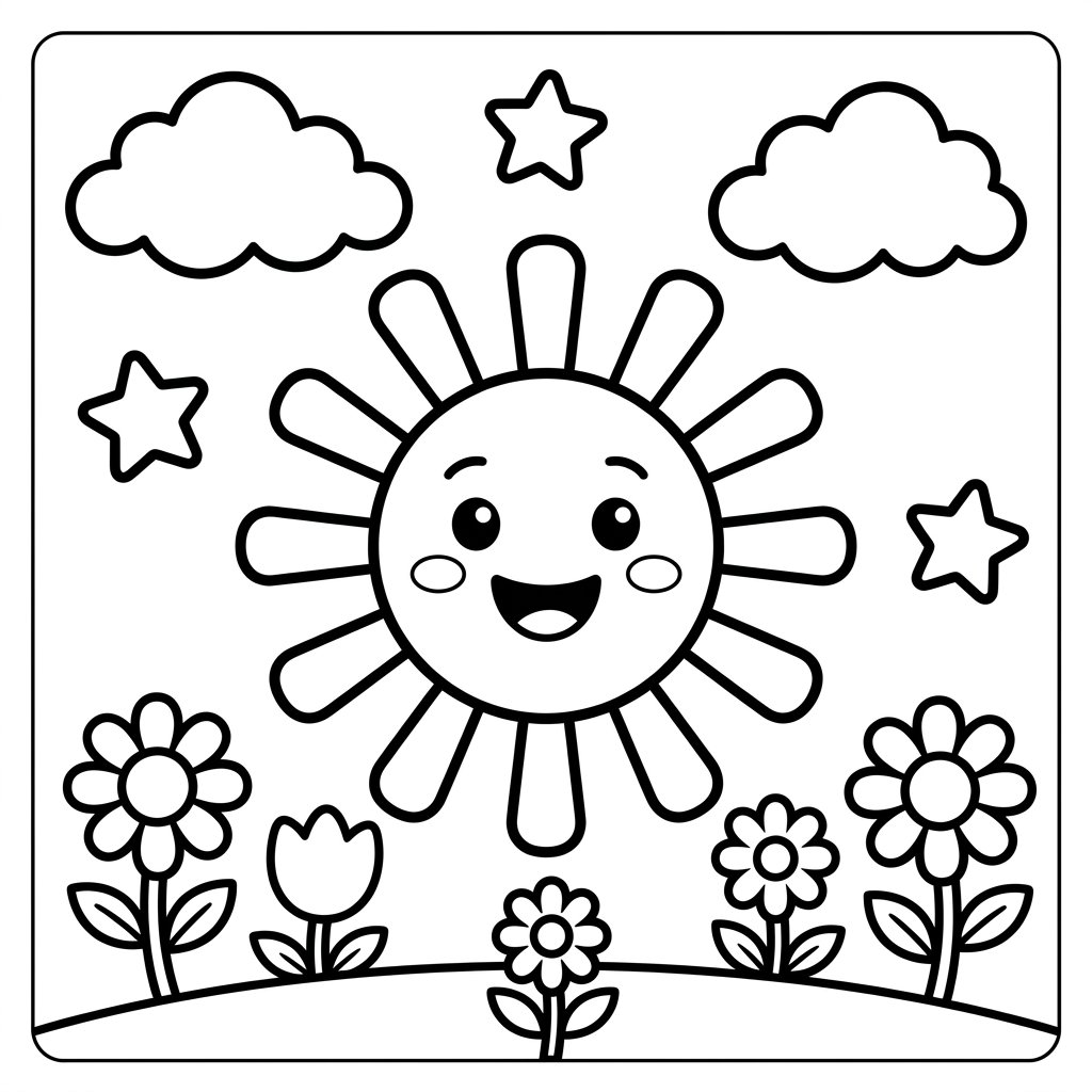 Free Printable Sun Coloring Pages Sheet 5