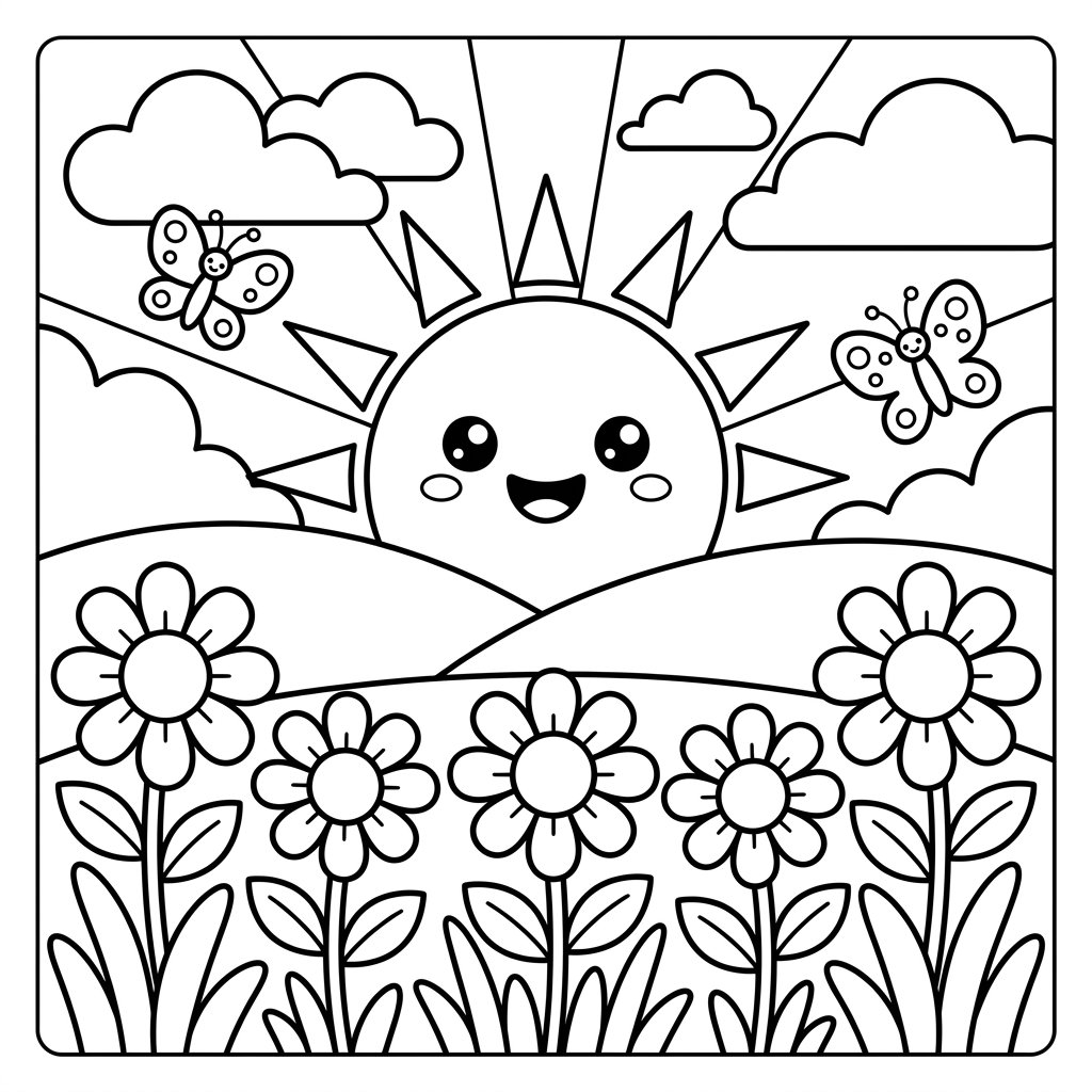 Free Printable Sun Coloring Pages Sheet 6