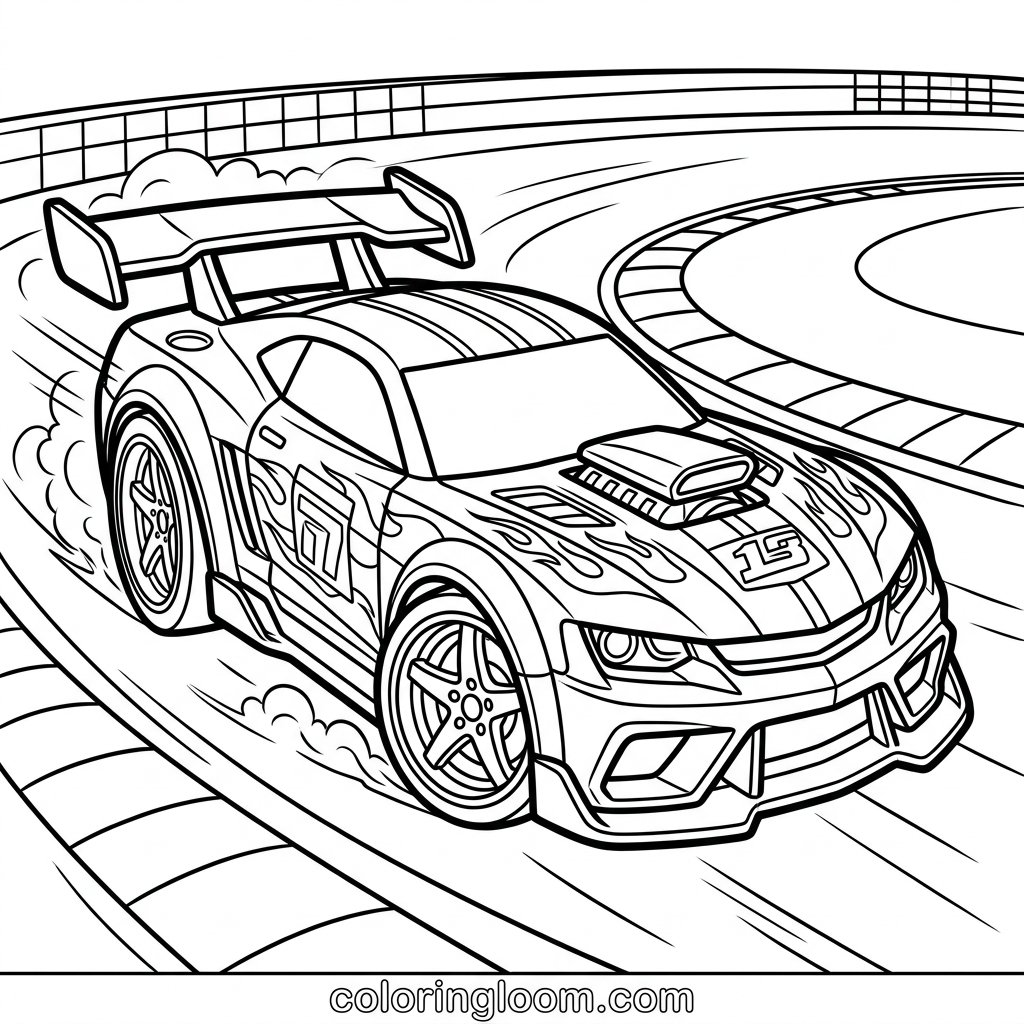 Free Printable Hot Wheels Coloring Pages Sheet 13