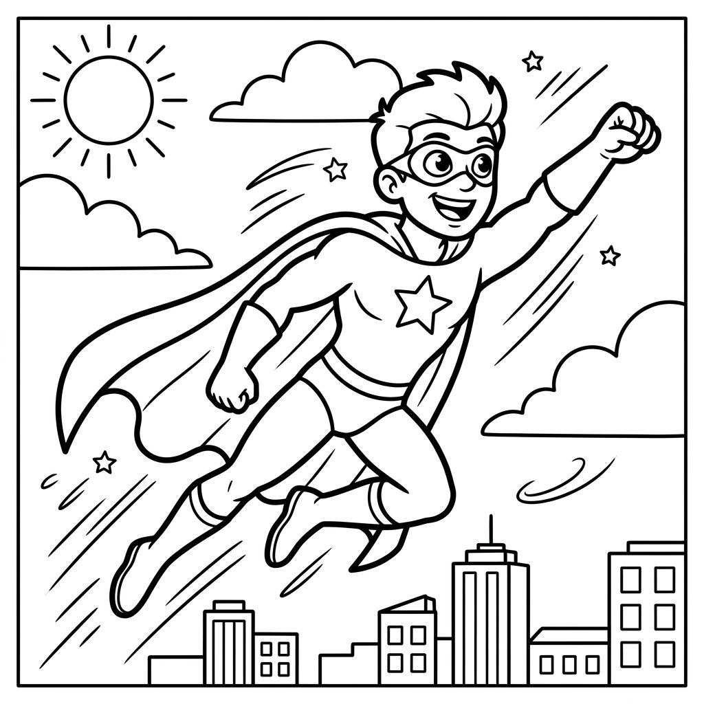 Free Printable Superhero Coloring Pages Sheet 5