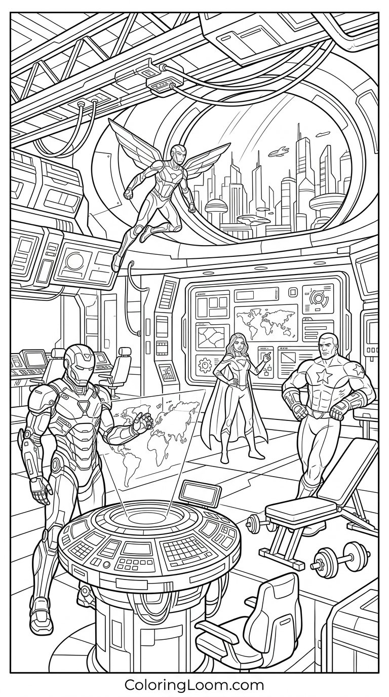 Free Printable Avengers Coloring Pages Sheet 5