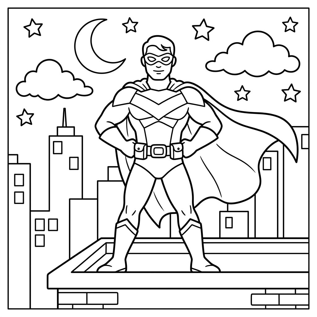 Free Printable Superhero Coloring Pages Sheet 8