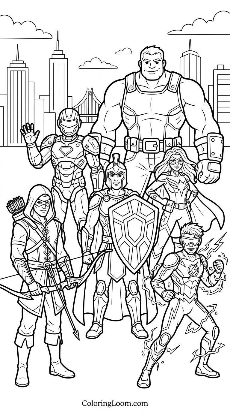 Free Printable Avengers Coloring Pages Sheet 8