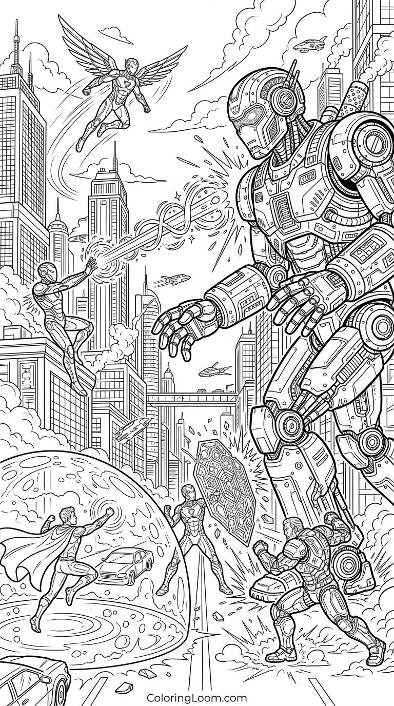 Free Printable Avengers Coloring Pages Sheet 9