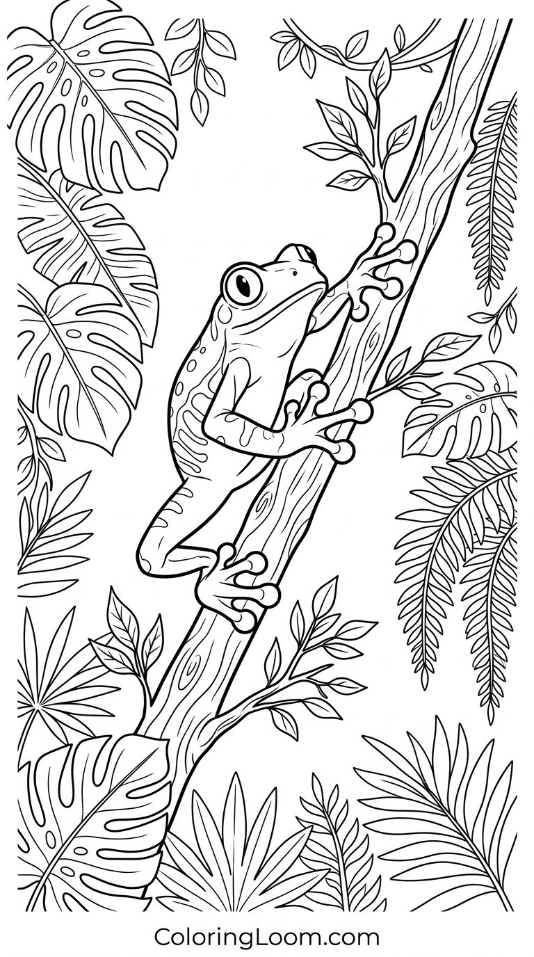 Free Printable Frog Coloring Pages Sheet 12