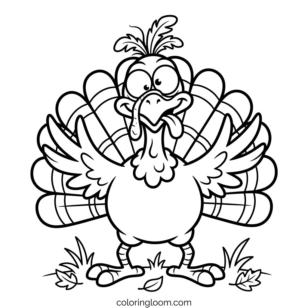 Free Printable Turkey Coloring Pages Sheet 5