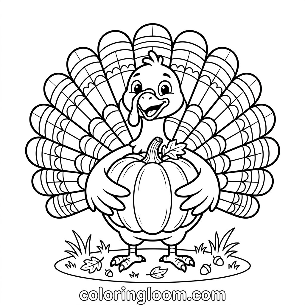 Free Printable Turkey Coloring Pages Sheet 9