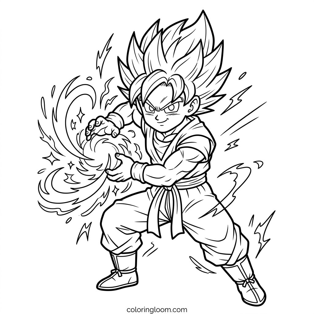 Free Printable Goku Coloring Pages Sheet 10